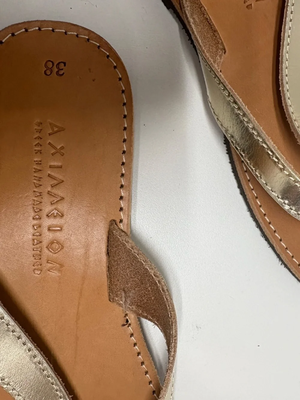AxiaxiON Ancient Greek‎ Handmade Leather Sandals - Size 38. NEW Without Tags